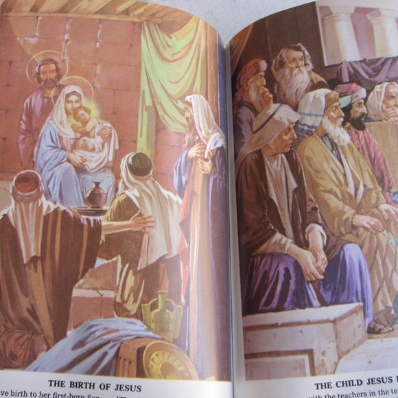 St Joseph Edition NAB New American Bible Medium Size Color Illustrated 1970s - Picture 9 of 10